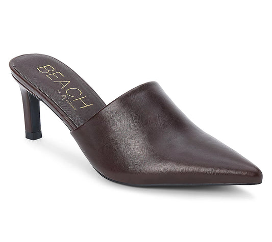Garret Pointed Toe Heeled Mule - Coffee