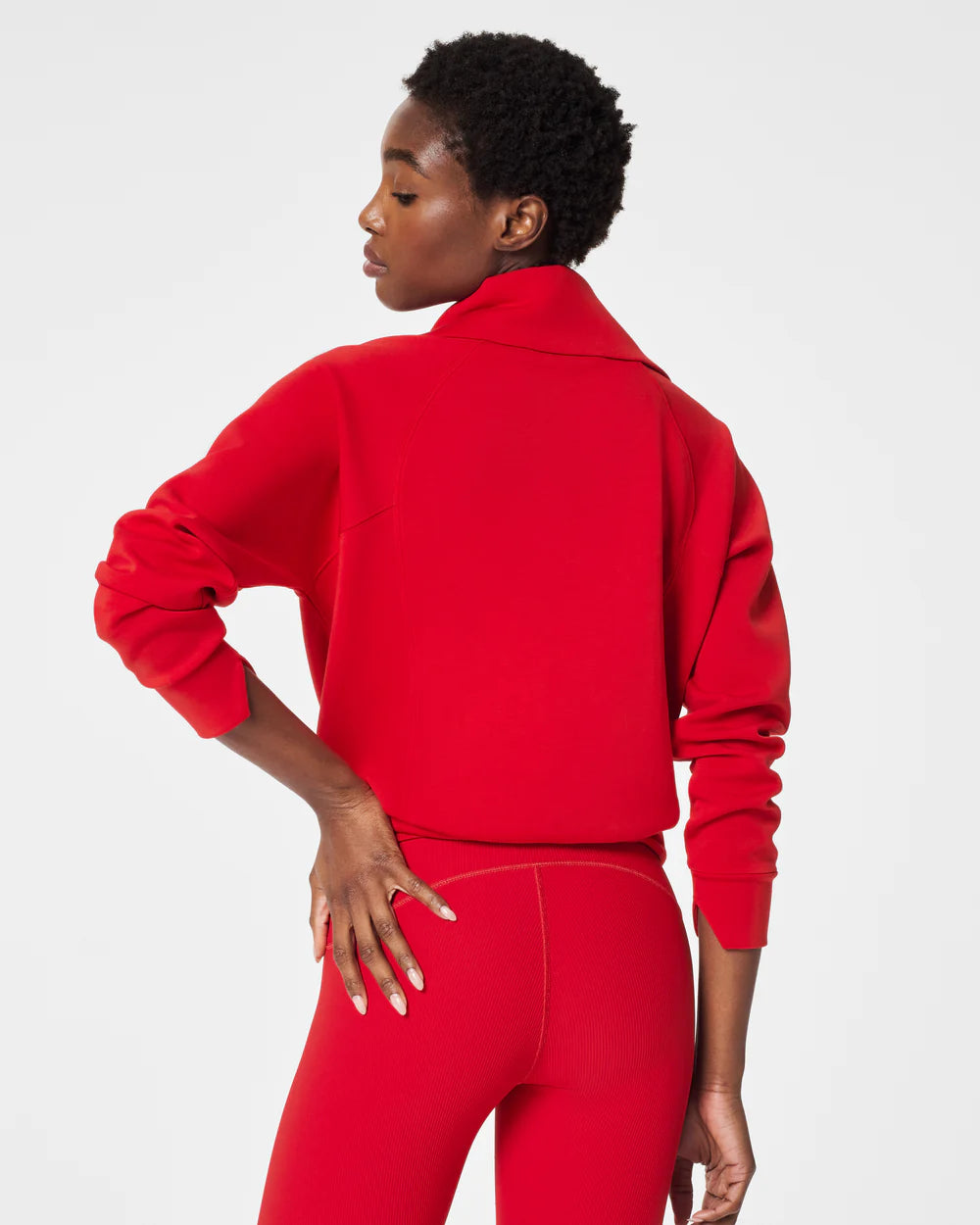 Spanx AirEssentials Half Zip Sweatshirt - Red