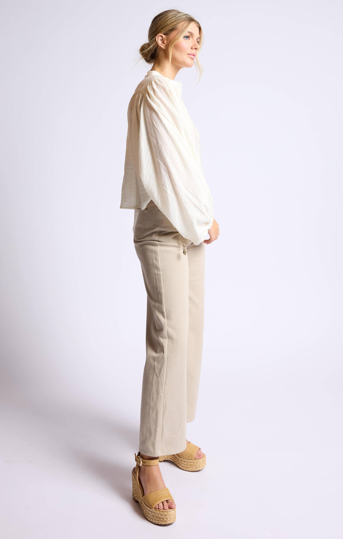 Seek Me Out Oversized Sleeve Blouse - Ivory