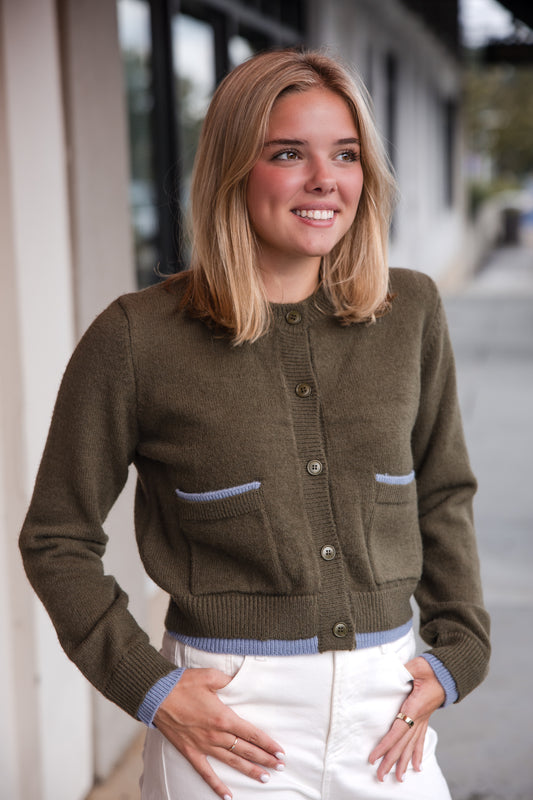 Willow Cardigan Sweater - Olive