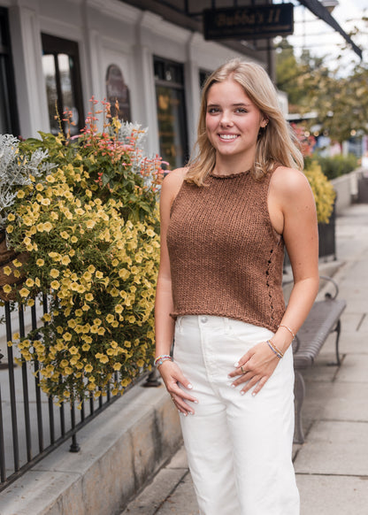 Free People Opal Knit Tank Top - Emperador