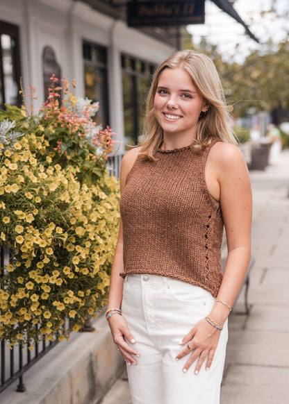 Free People Opal Knit Tank Top - Emperador