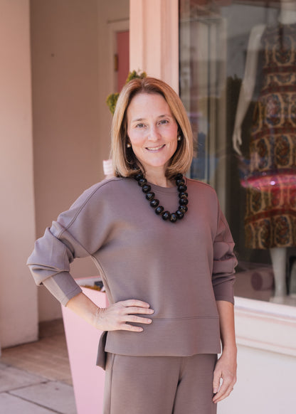 Spanx AirEssentials Crewneck Long Sleeve Top - Ironstone