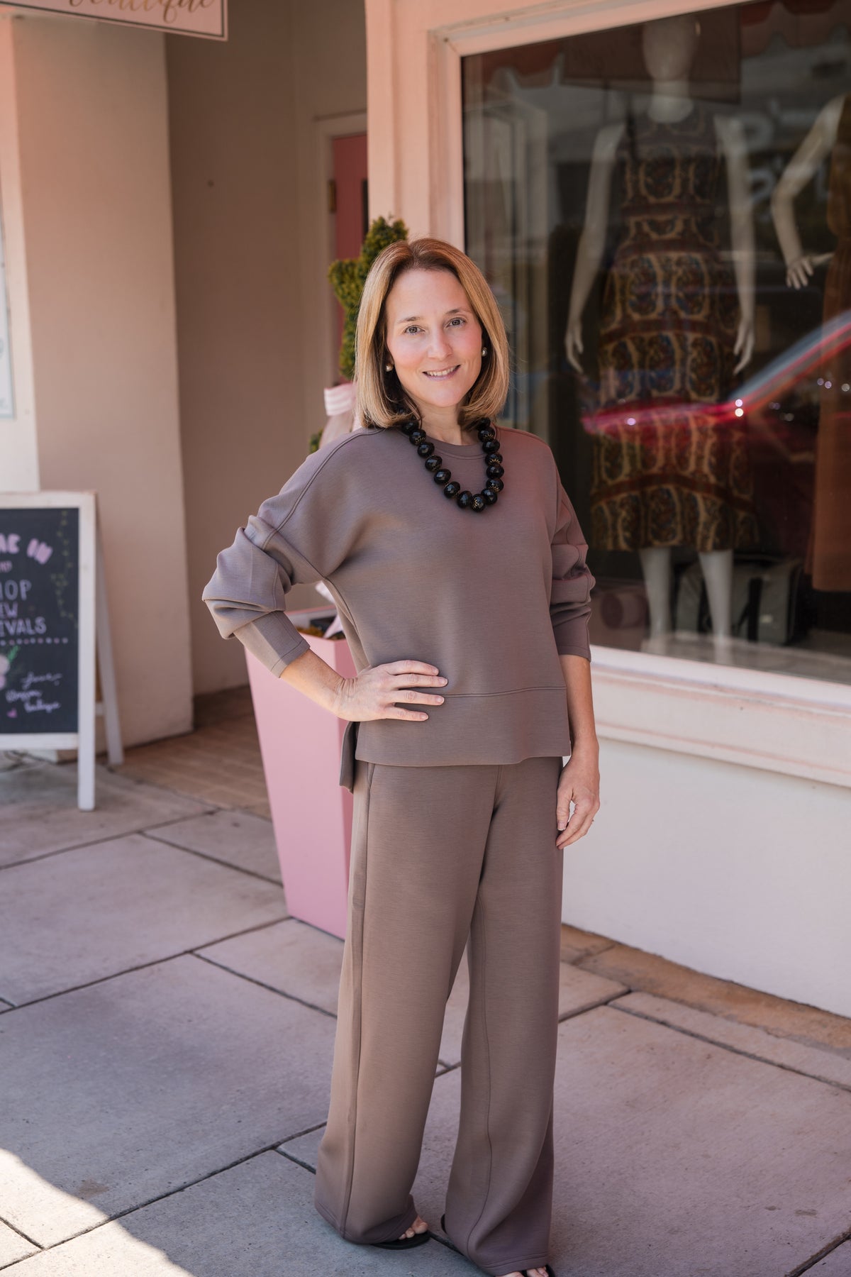 Spanx AirEssentials Crewneck Long Sleeve Top - Ironstone