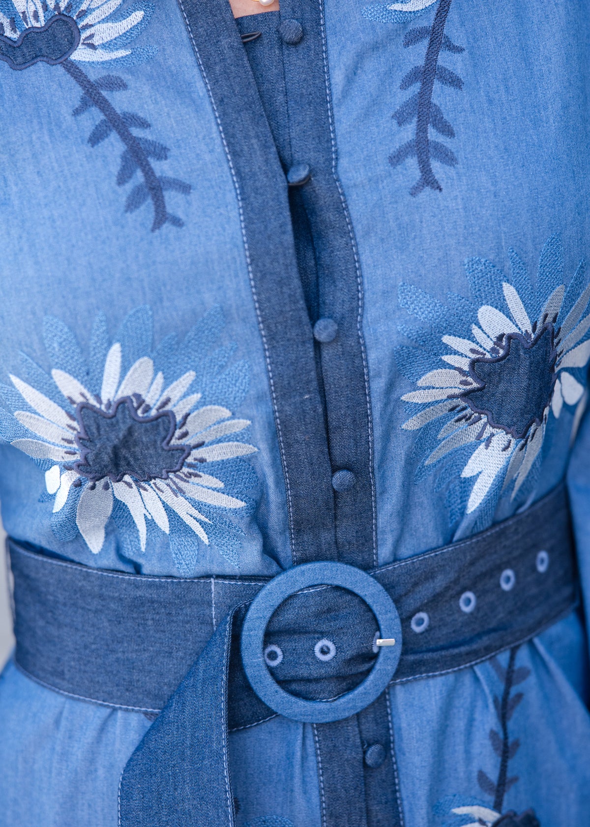 Suzie Dress - Denim Floral