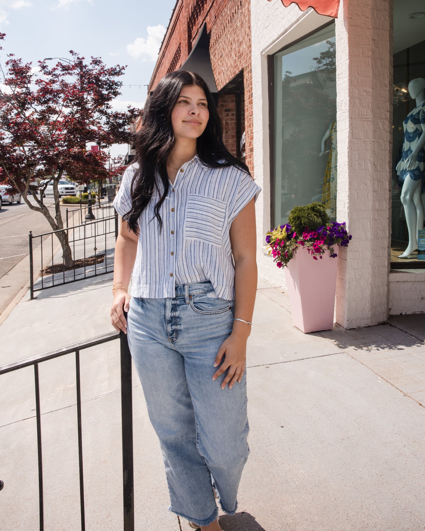 Lucky Linen Shirt - Washed Blue Stripe