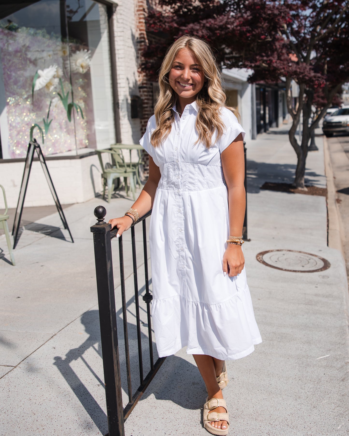 Emily Midi Dress - Optic White
