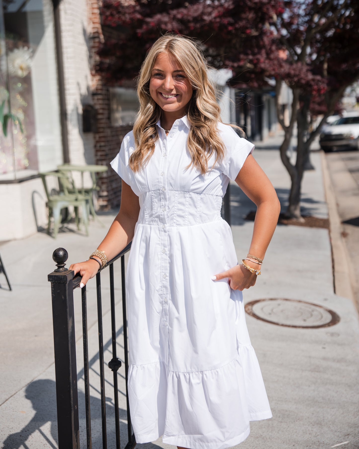 Emily Midi Dress - Optic White