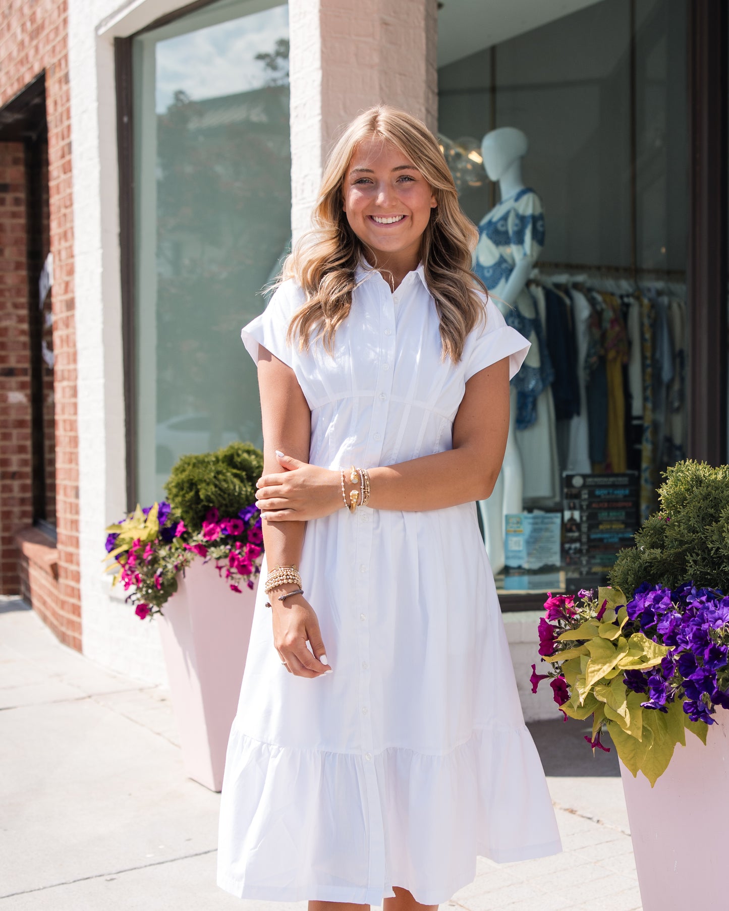 Emily Midi Dress - Optic White