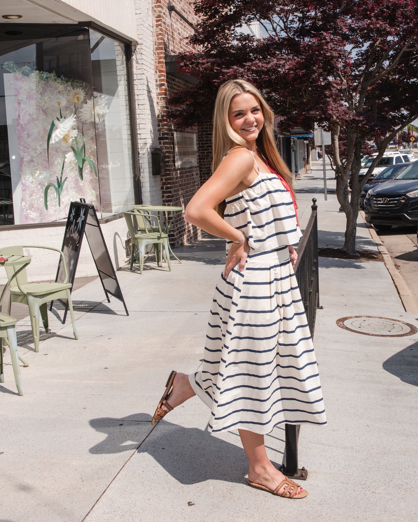 Sailor Flare Skirt - Cream/Navy