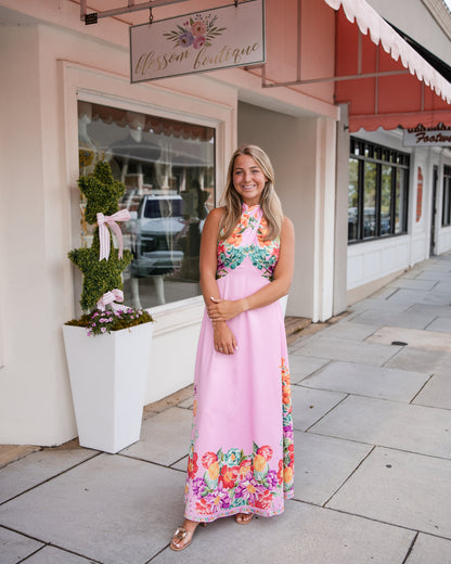 Aubrey Dress - Tulip Tapestry (Cotton Candy)