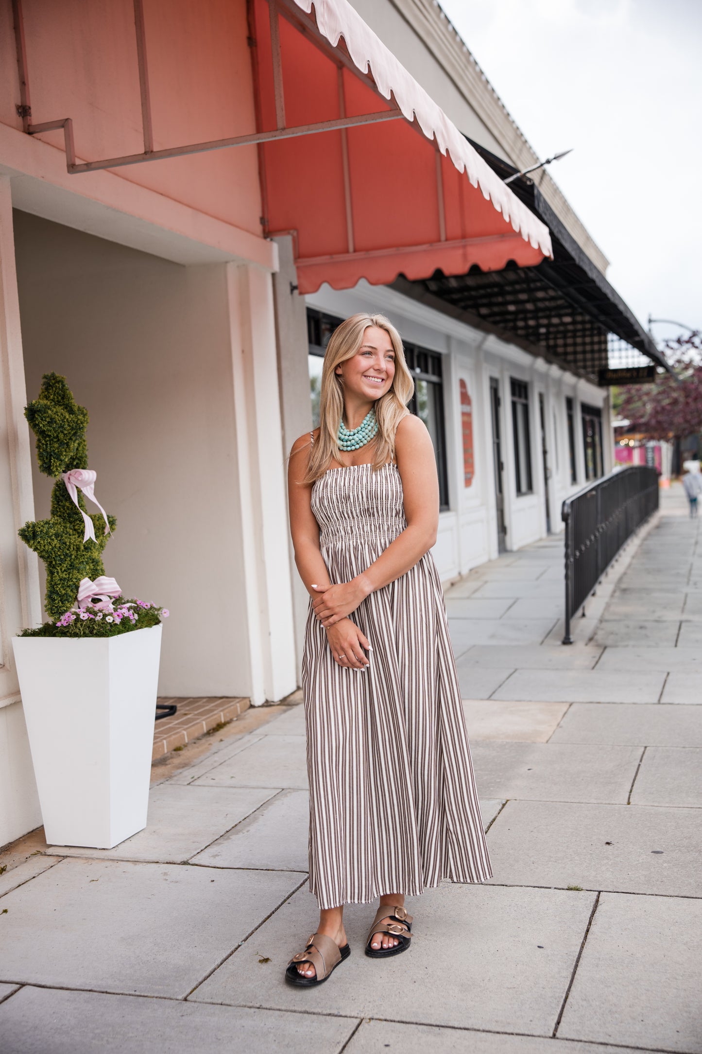 Bianca Dress - Java Stripe