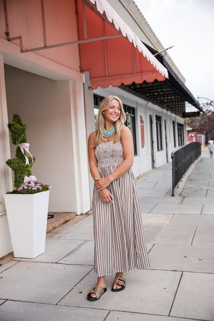 Bianca Dress - Java Stripe