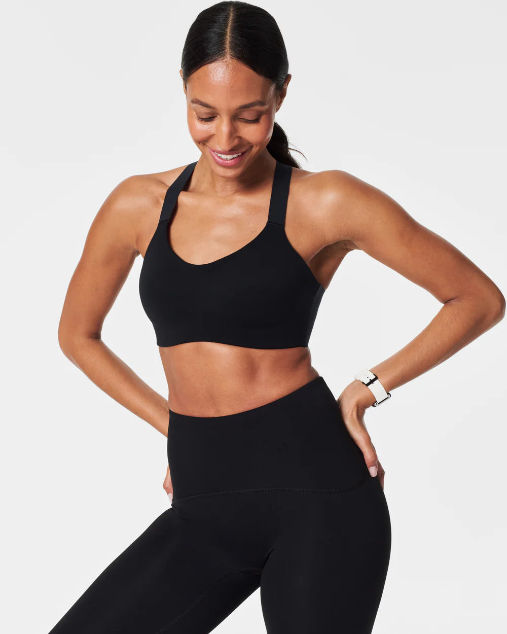 Spanx FlexFeel Medium Impact Sports Bra - Very Black