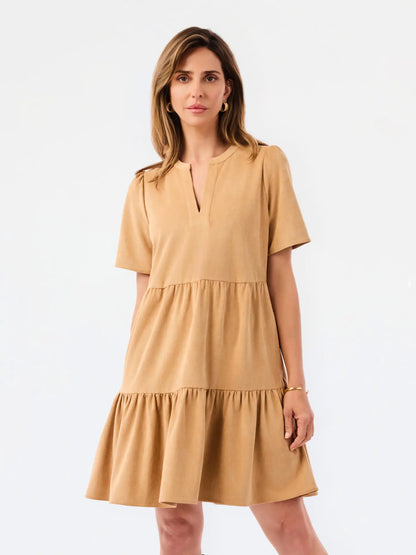 Adelyn Dress - Tan Suede