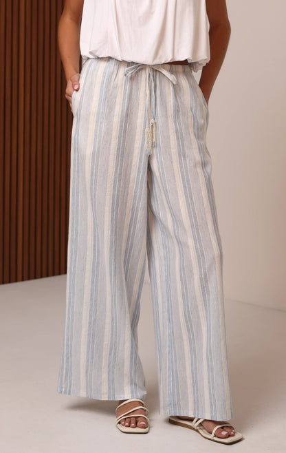Beaded Beach Pant - Coastal Stripe
