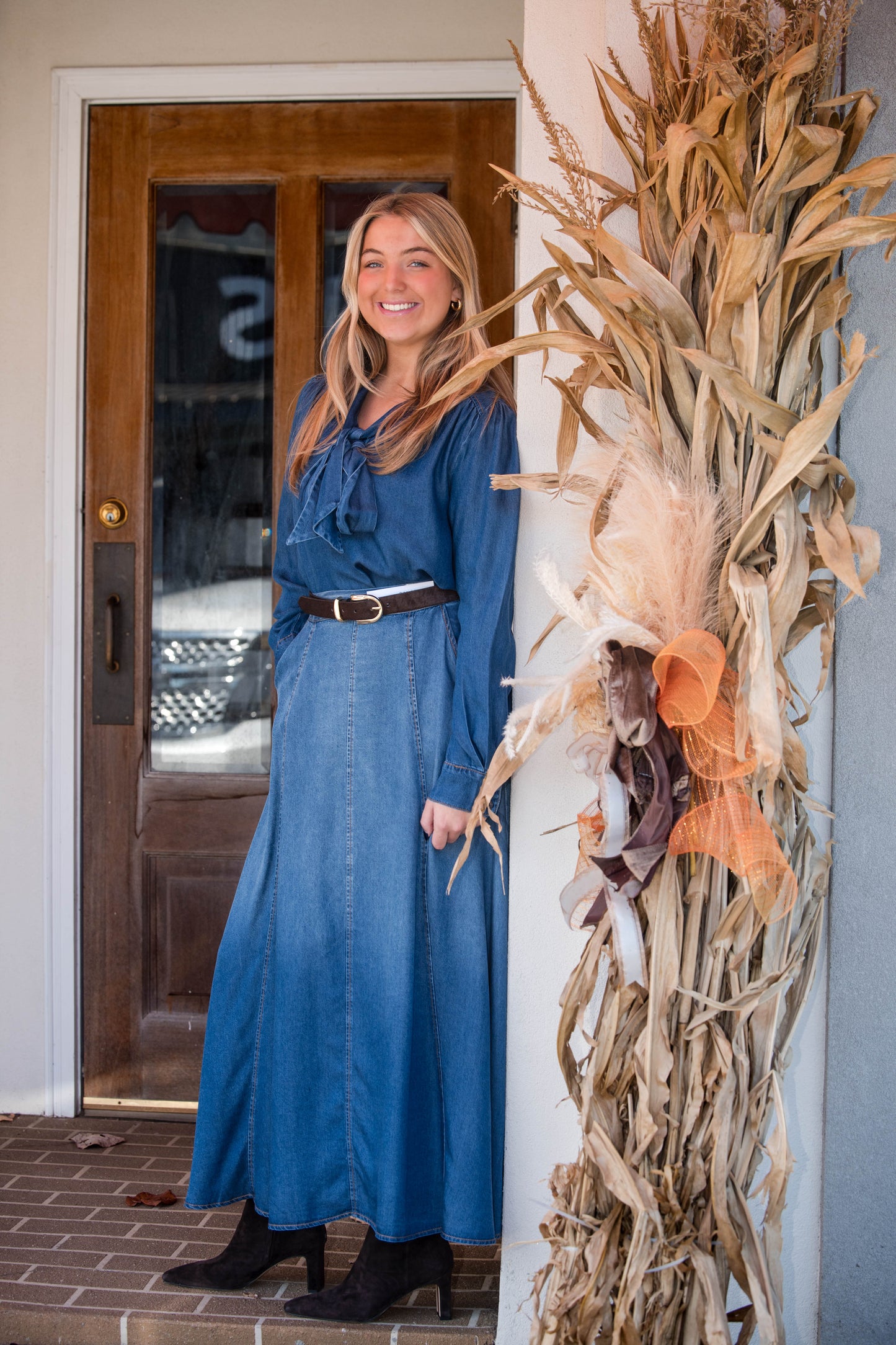 Denim Maxi Skirt - Dark Denim