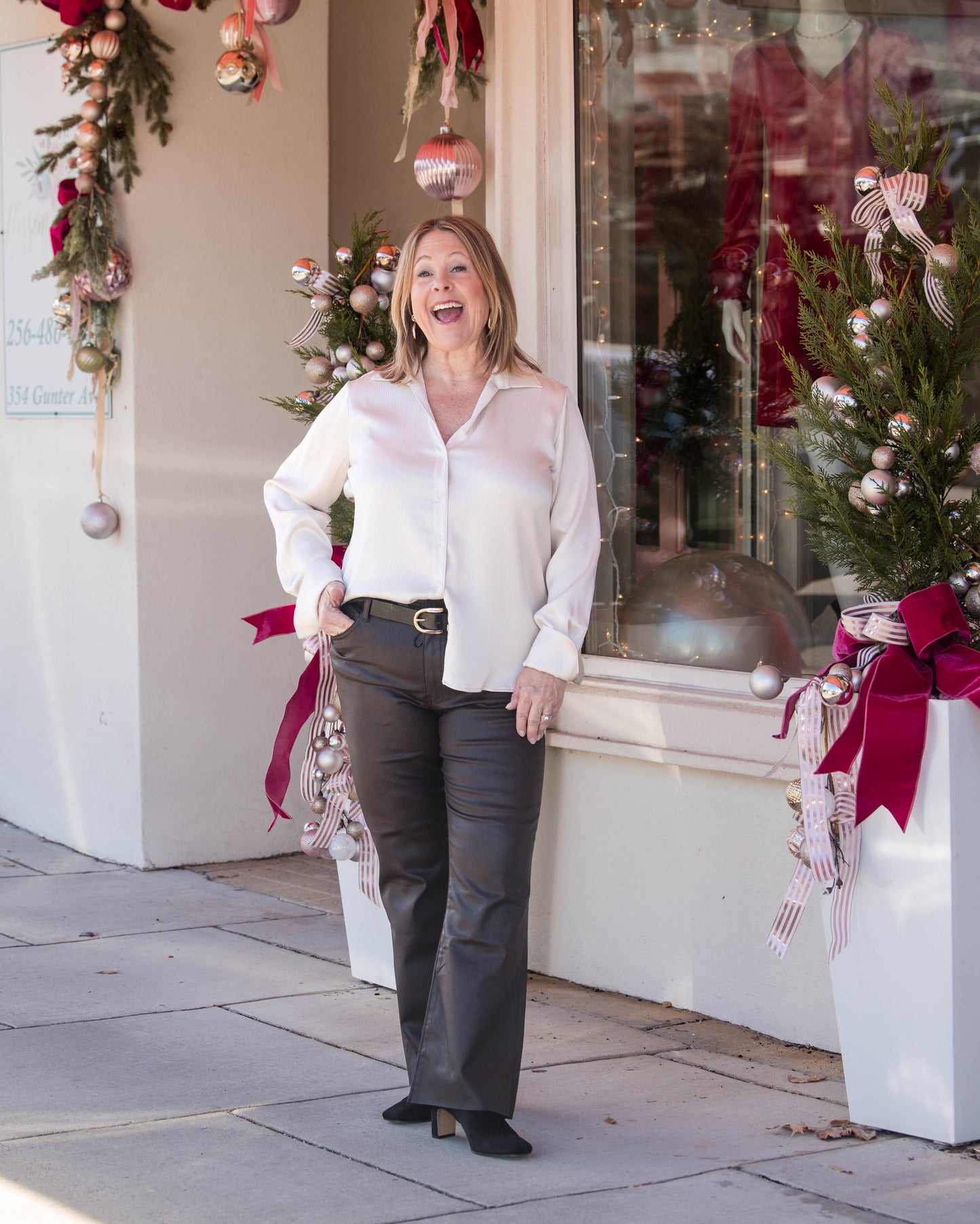 Waffle Texture Blouse - Oyster