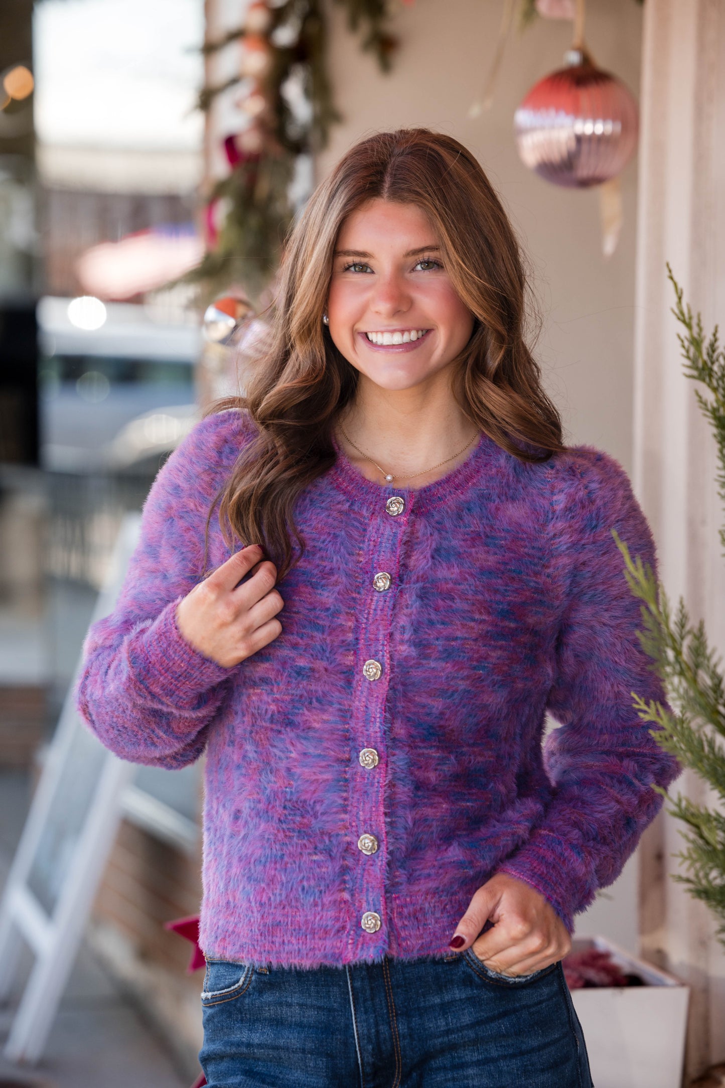 Sloan Cardigan - Pink/Blue