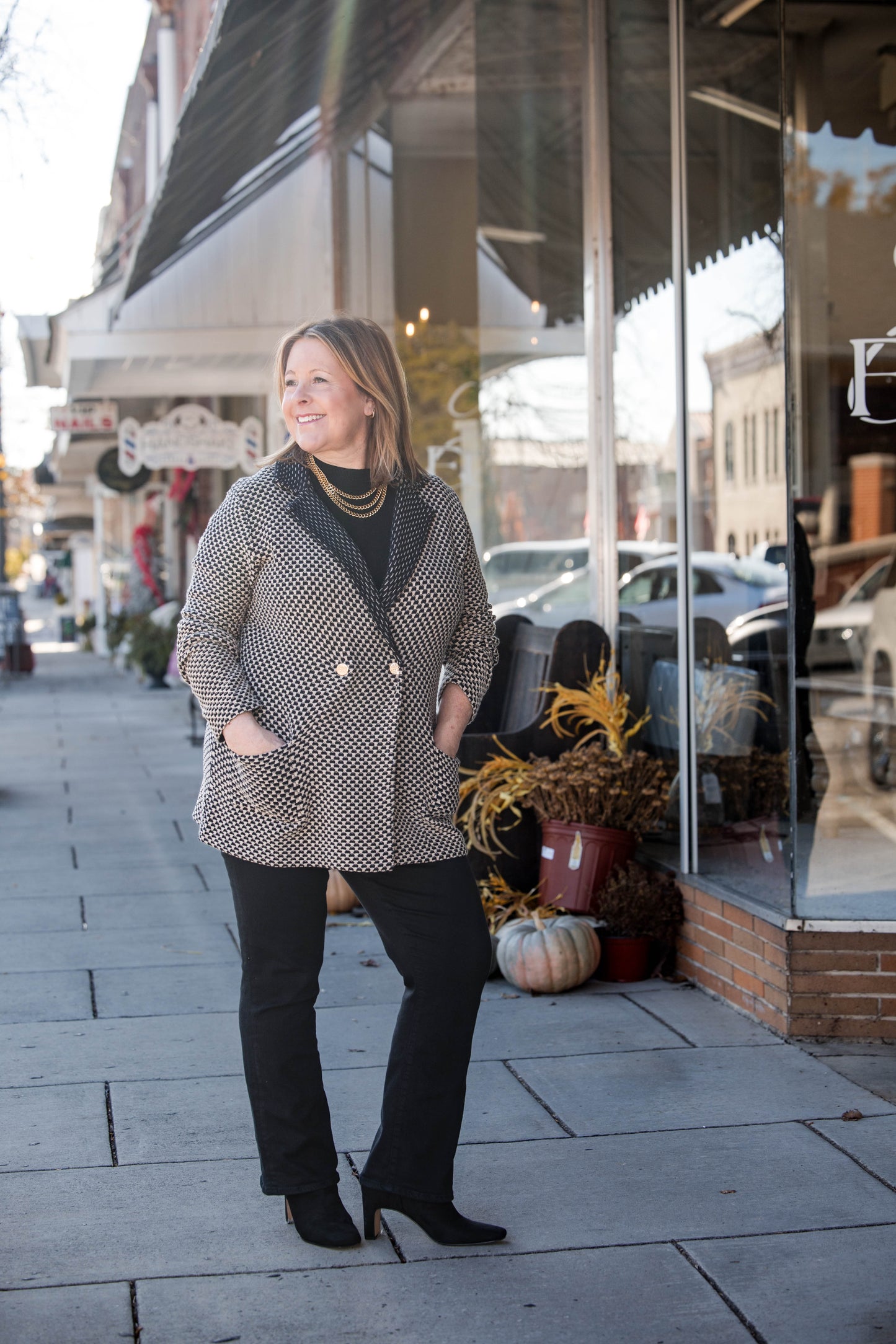 Sloane Sweater Blazer - Midnight Vanilla