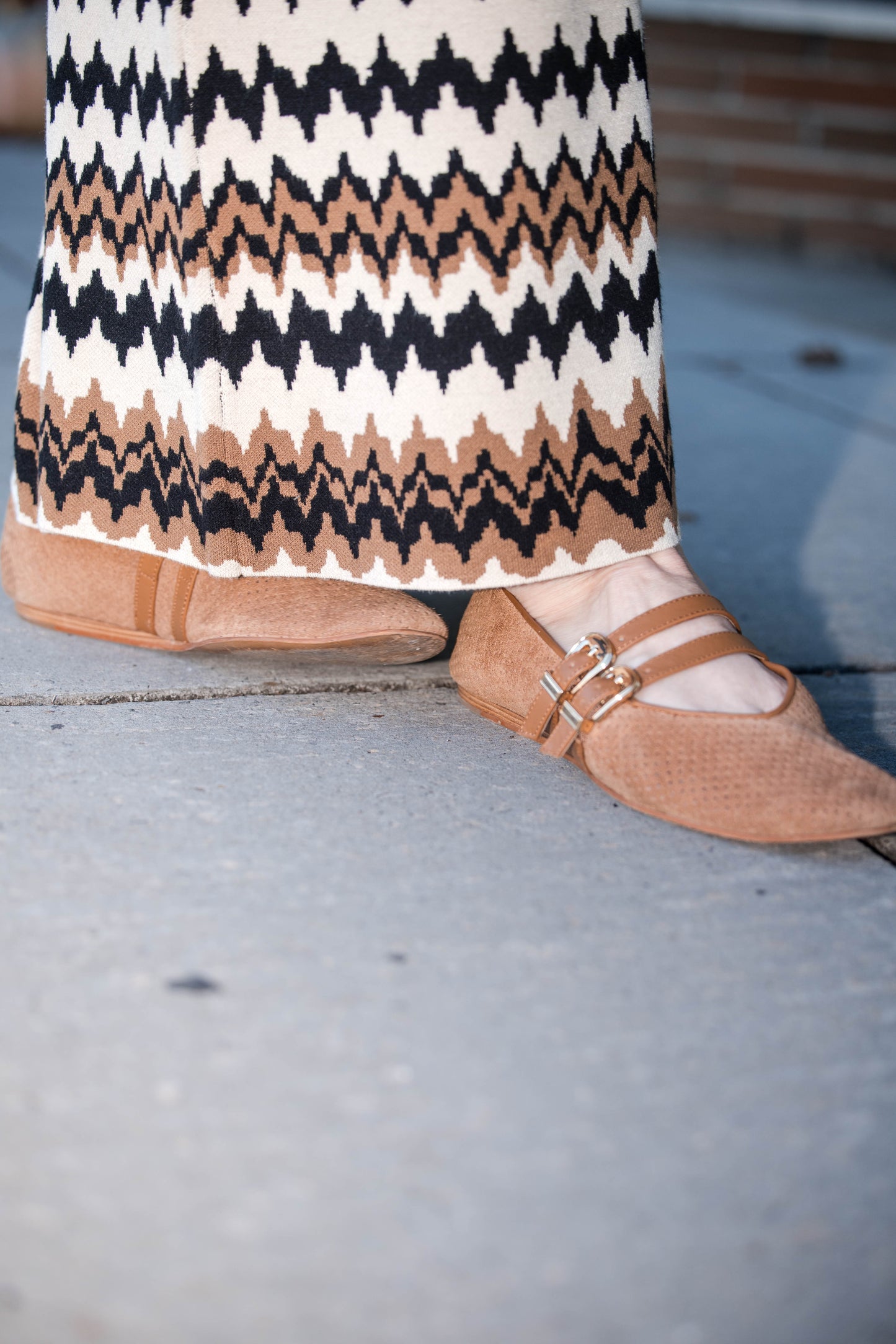 Dolce Vita Baylee Ballet Flats- Pecan Perforated Suede