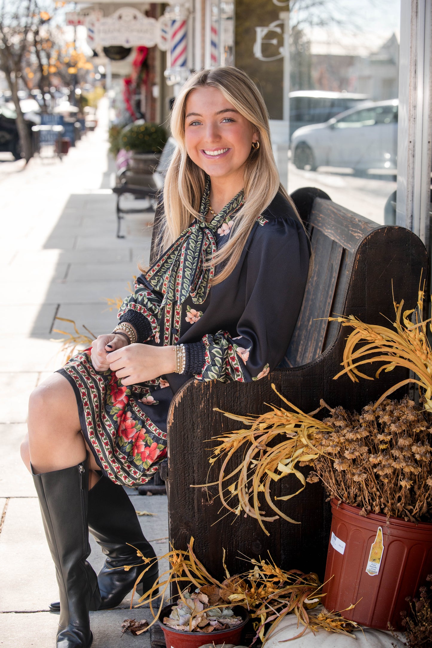 Brit Bow Dress - Garland Stripe