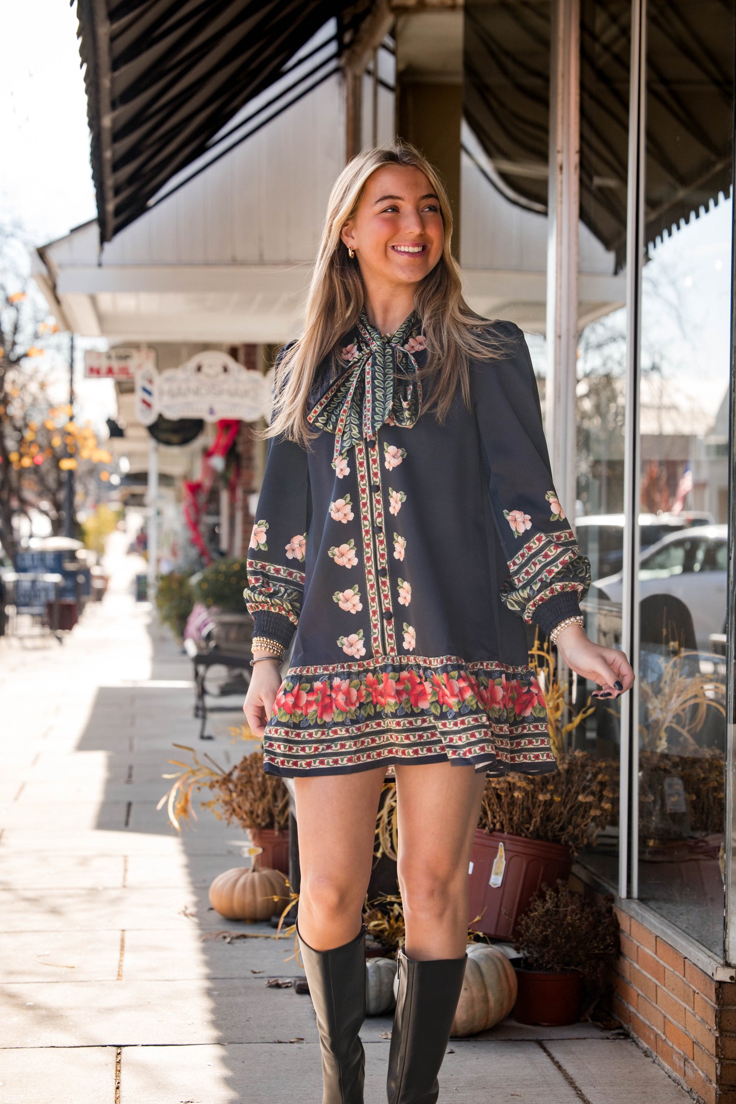 Brit Bow Dress - Garland Stripe