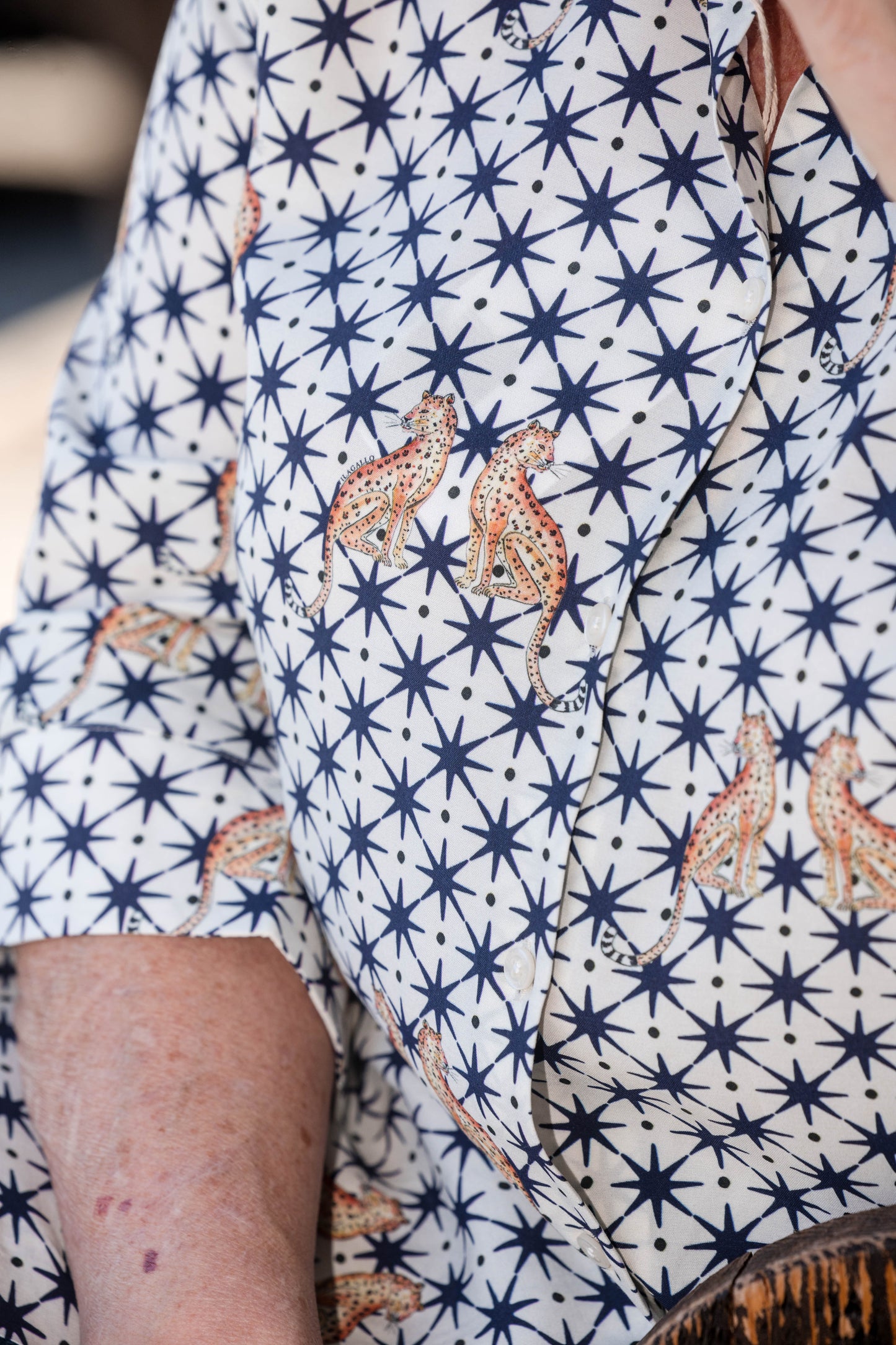 Andy Leopard and Star Print Shirt - White