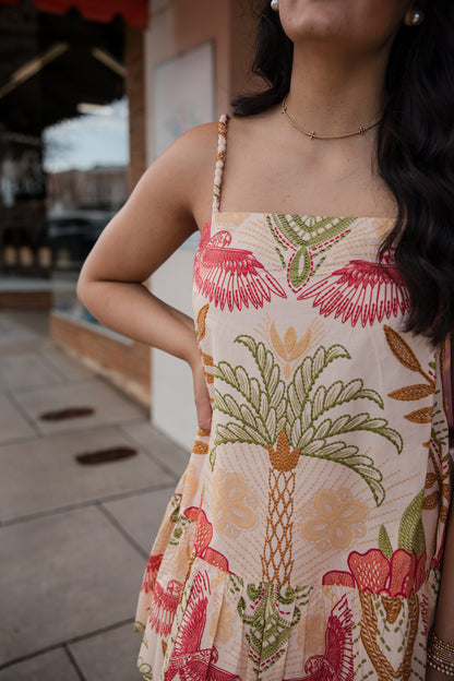 Scarlett Mini Dress - Stitchwork Hibiscus