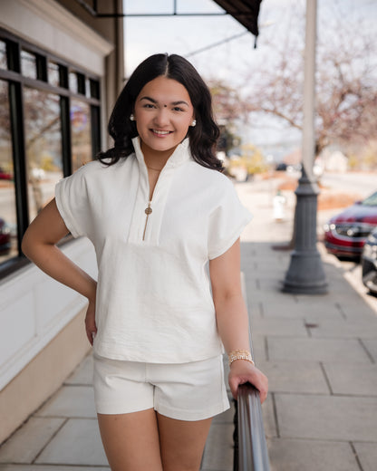 Poppy Pullover Top - Gardenia Denim