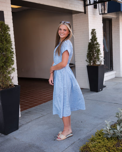 Andrea Dress - Blue Lily Garden Eyelet