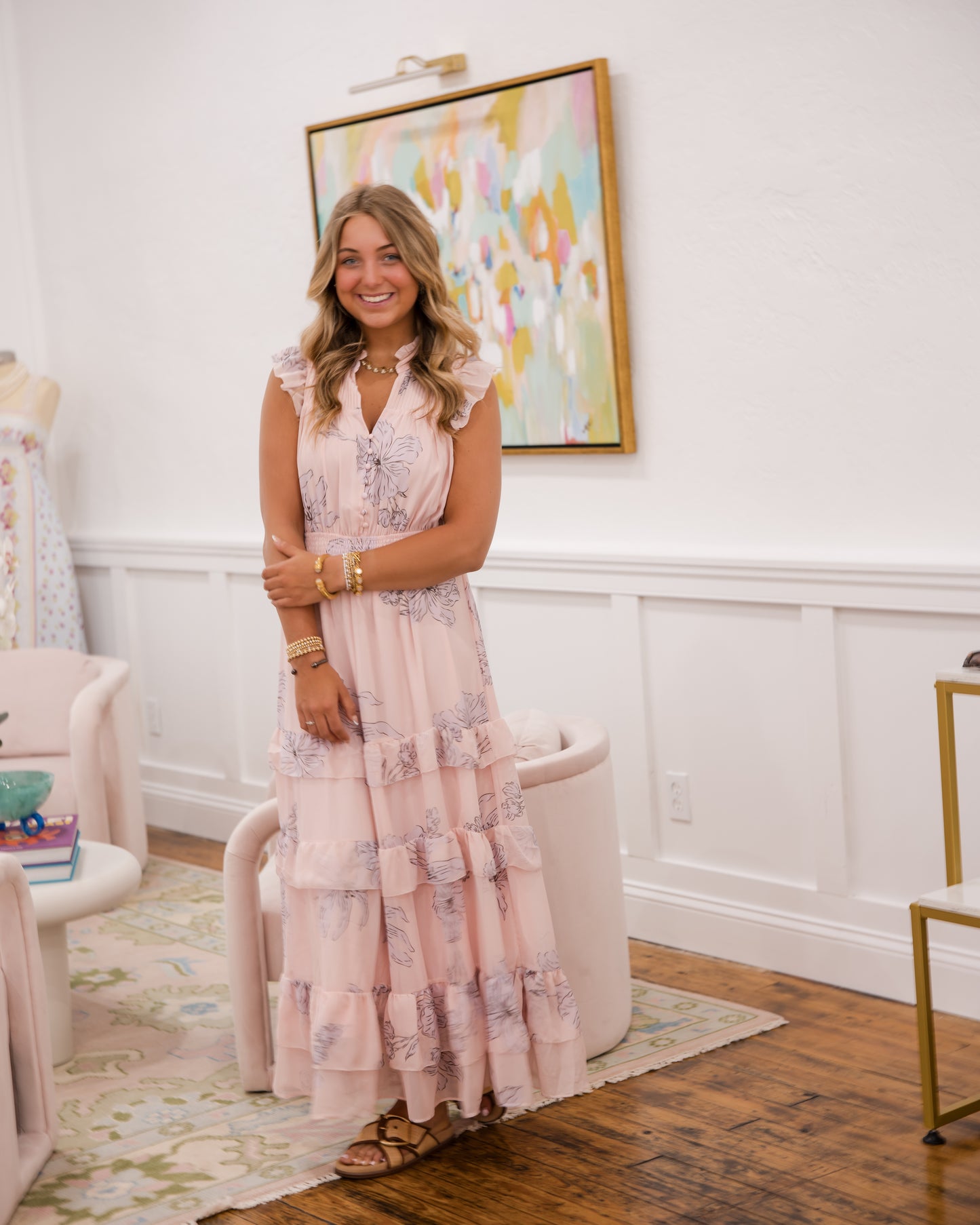 Hazel Maxi Dress - Blush Floral
