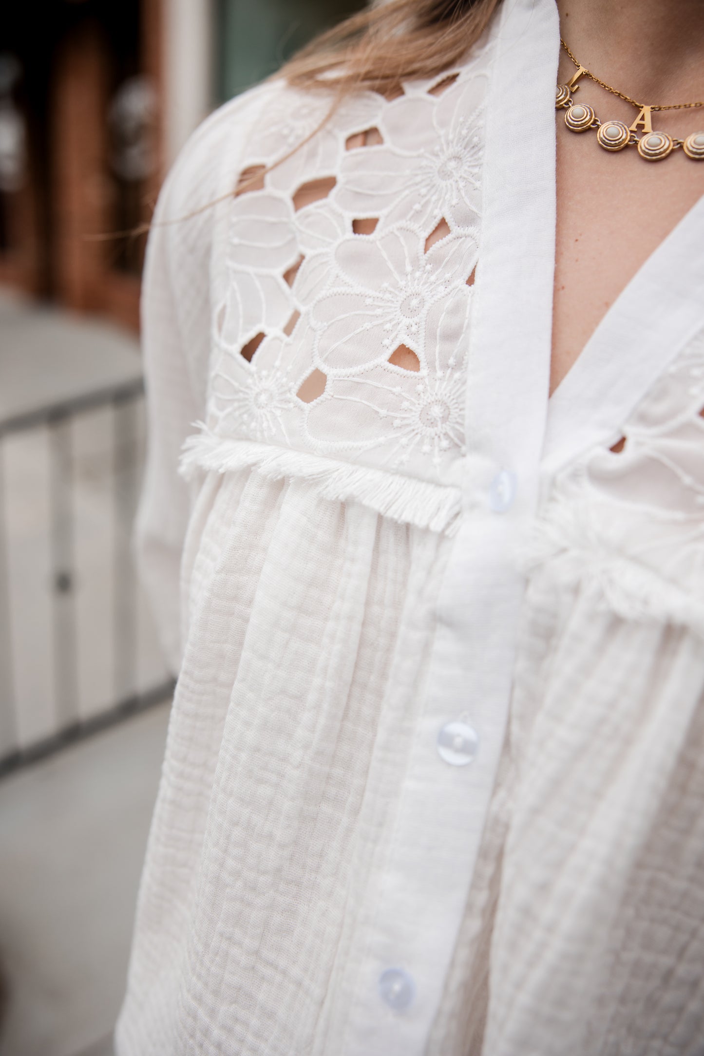 Flora + Texture Blouse - Salt