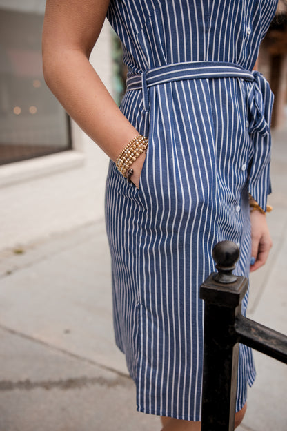 Margaux Shirtdress - Axure Stripe