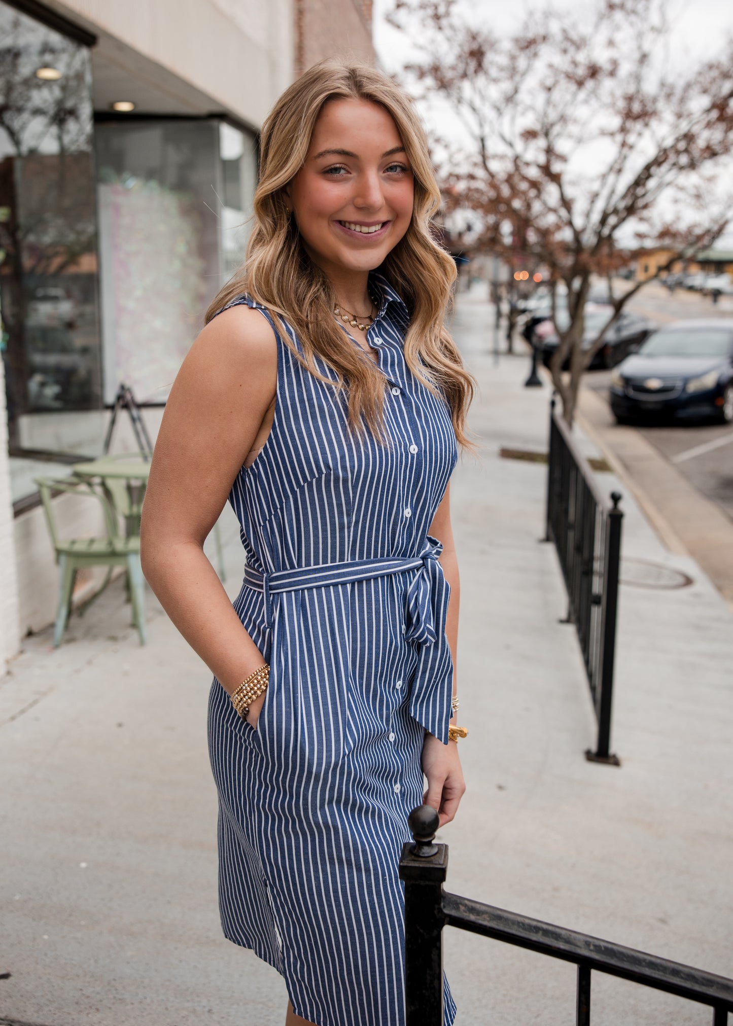 Margaux Shirtdress - Axure Stripe