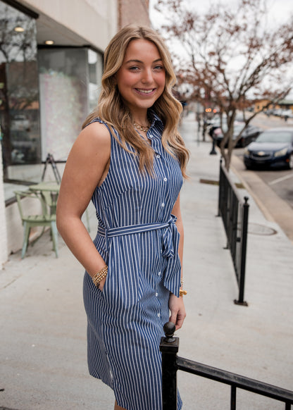 Margaux Shirtdress - Axure Stripe
