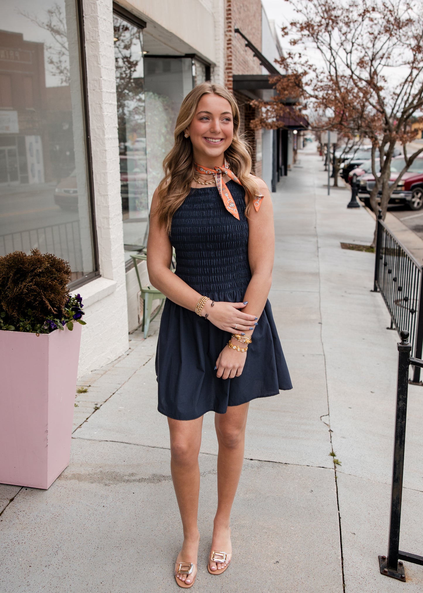 Emilie Boatneck Mini Dress - Navy