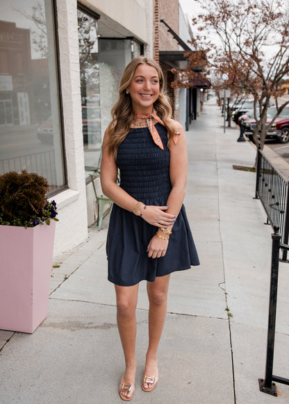 Emilie Boatneck Mini Dress - Navy