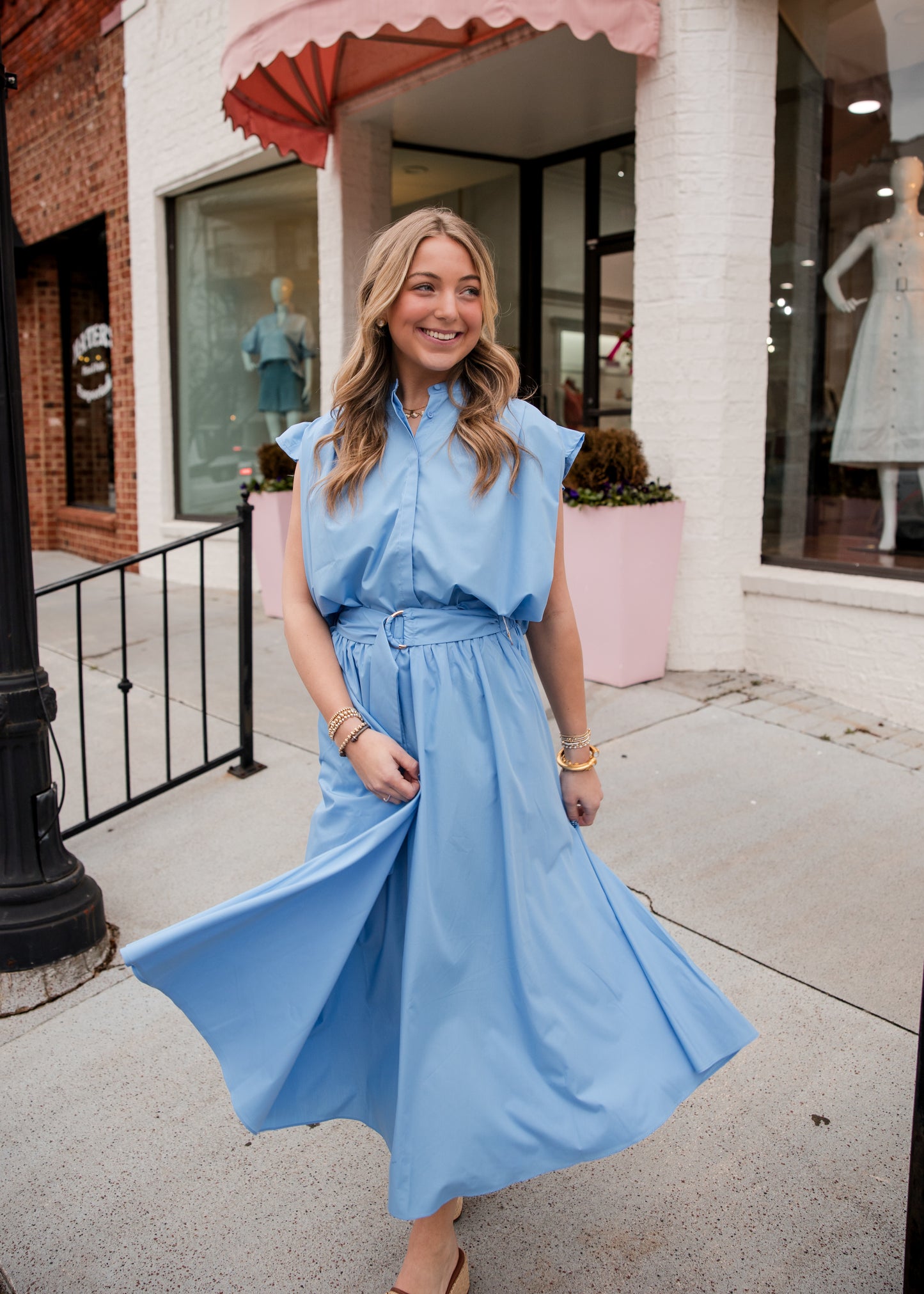 Camryn Poplin Skirt - Azure