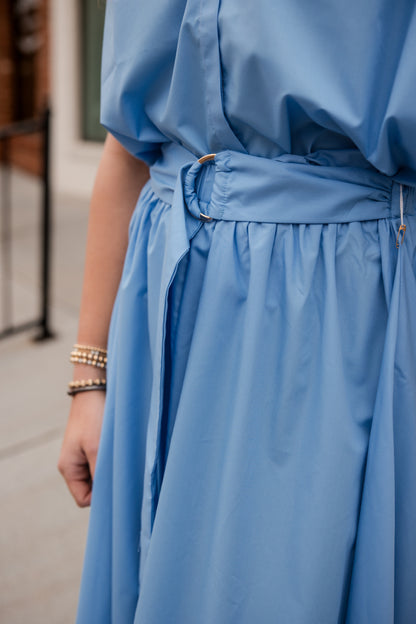 Camryn Poplin Skirt - Azure