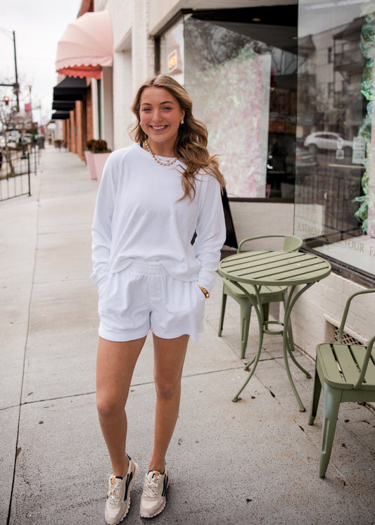 Raglan Pullover Top - White