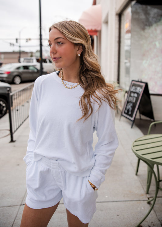 Faux Fly Short - White