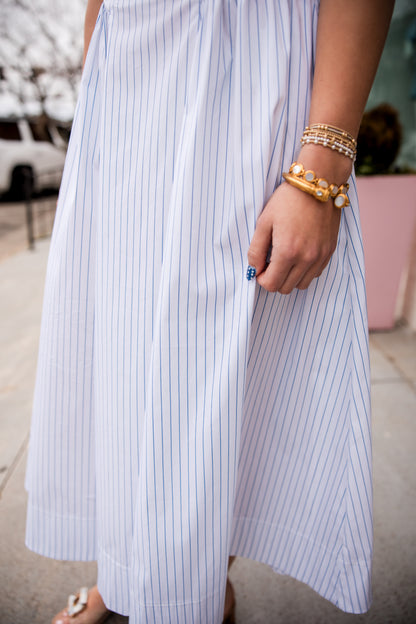 Taylor Poplin Stripe Dress - Spring Stripe