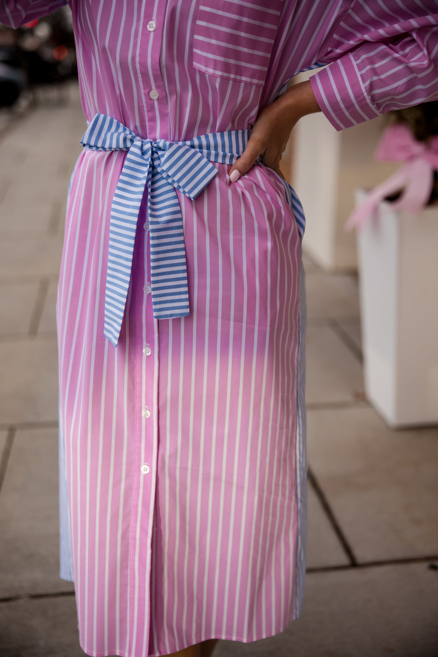 Libby Stripe Dress - Pink