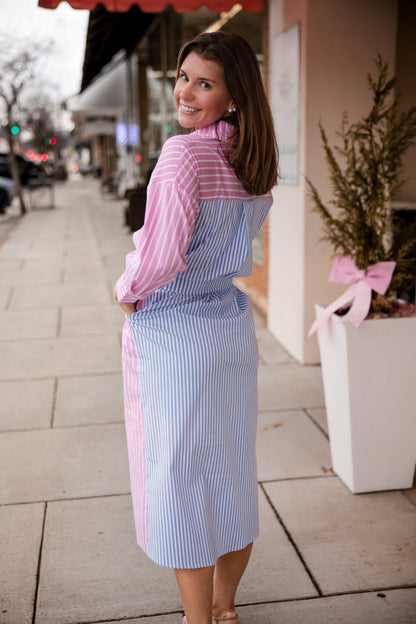 Libby Stripe Dress - Pink