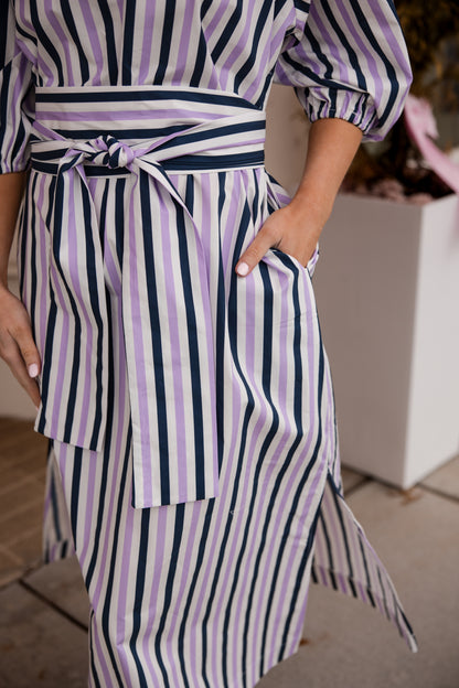 Coco Palm Beach Dress - Lavender/Navy