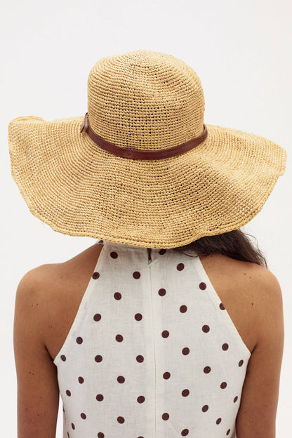 Olivia Linen Dress - Brown Polka Dots