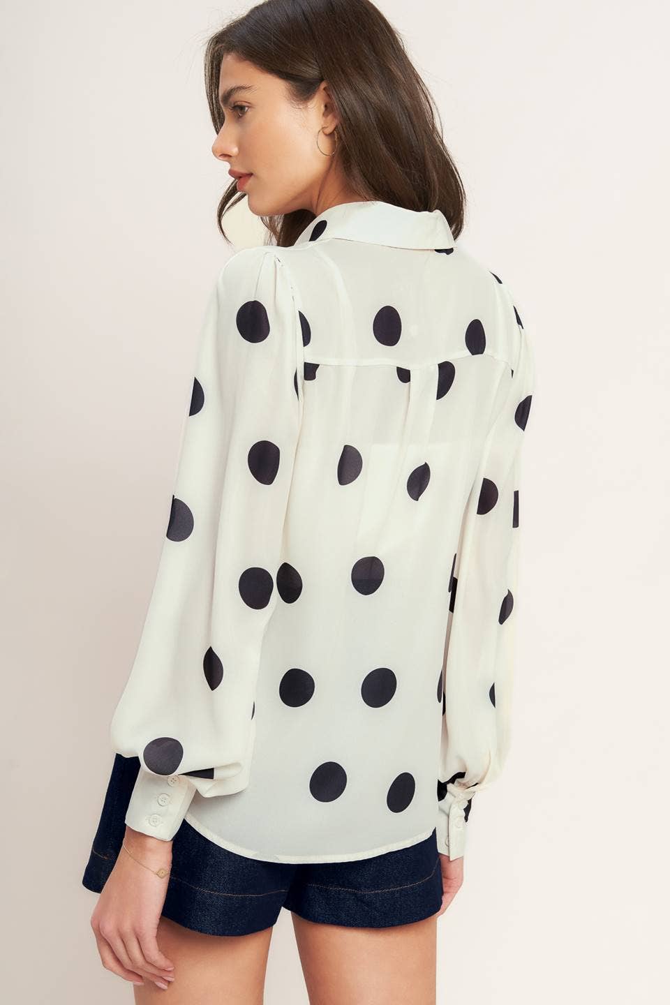 Polka Dot Top - Ivory/Black