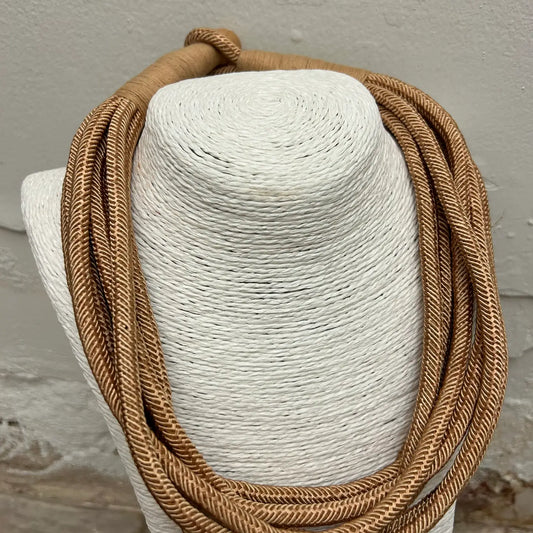 Slub 8-Strand Necklace - Tan