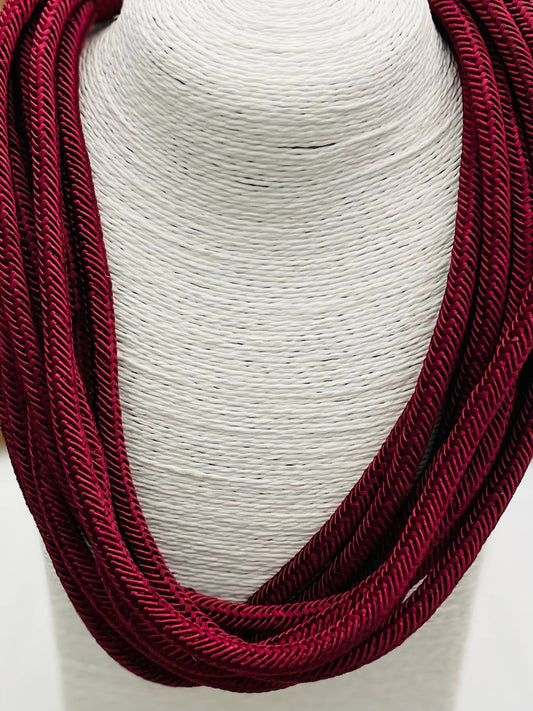 Slub 8-Strand Necklace - Bordeaux